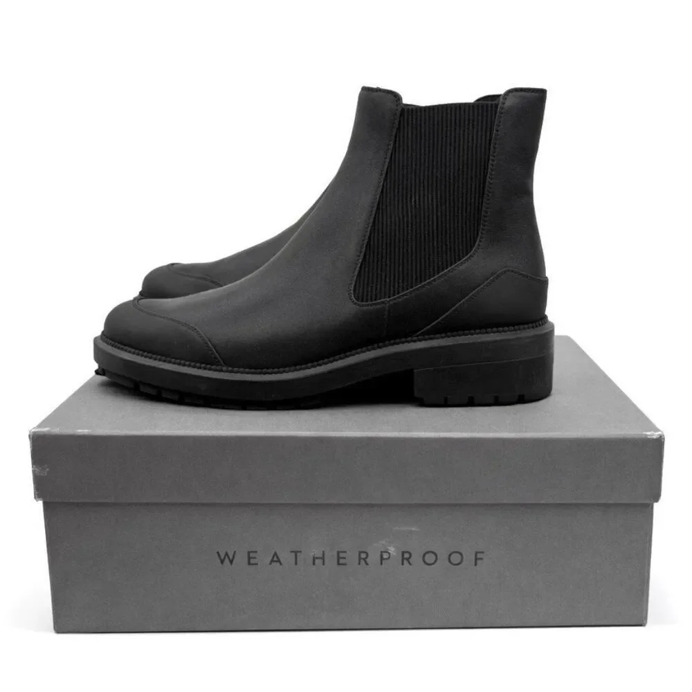 Aquatalia Leila Calf Leather Lug Sole Chelsea Boots Waterproof Women 9 Italian